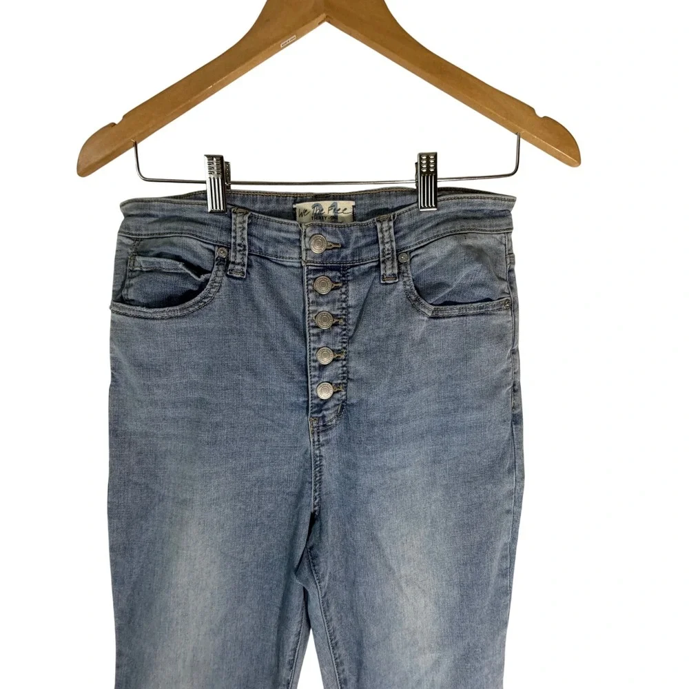 We The‎ Free Free People Just Float On Flare Jeans Light Wash Button Fly 31